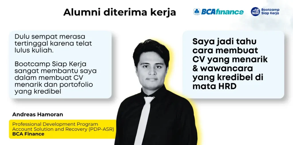 Testimoni Bootcamp Siap Kerja Andreas ALC Talent