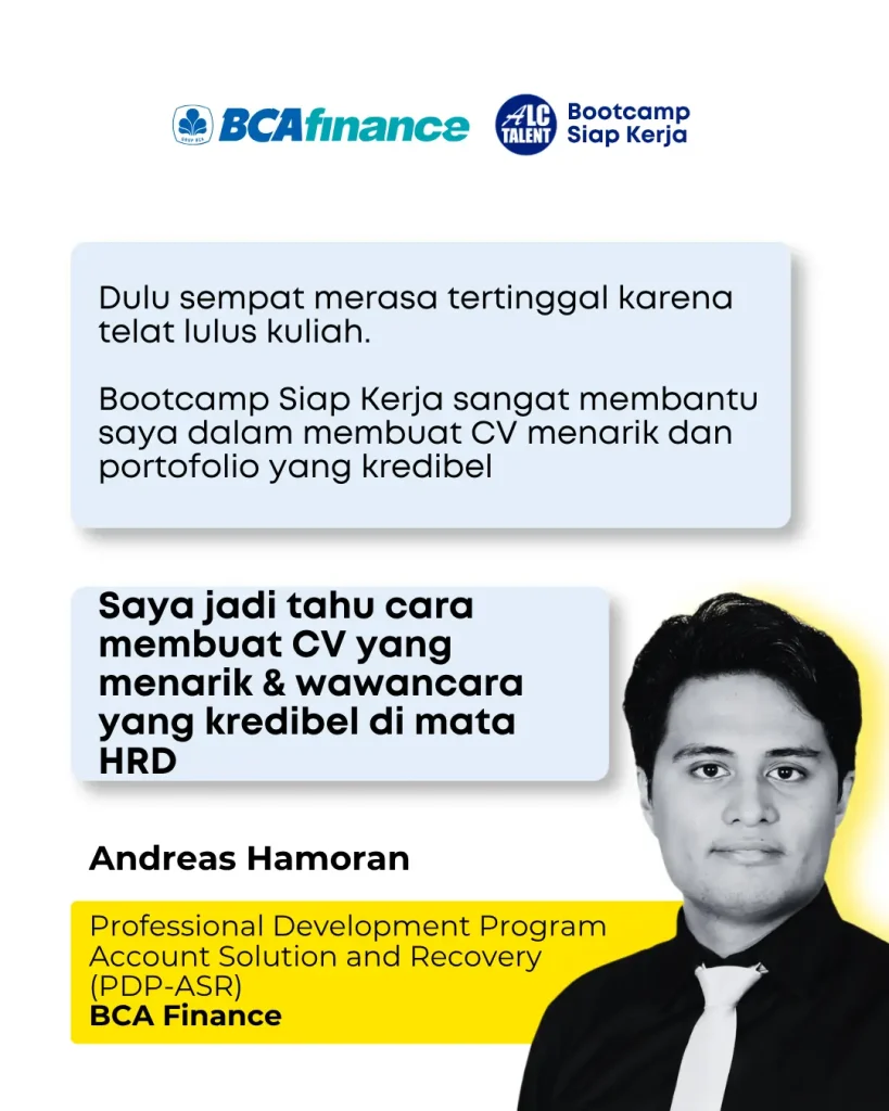 Testimoni Bootcamp Siap Kerja Erfadi ALC Talentbootcamp alc talent Andreas