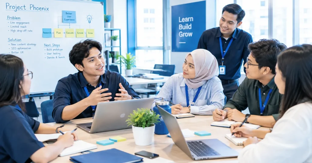 peserta Bootcamp Siap Kerja ALC Talent membangun sikap kerja profesional